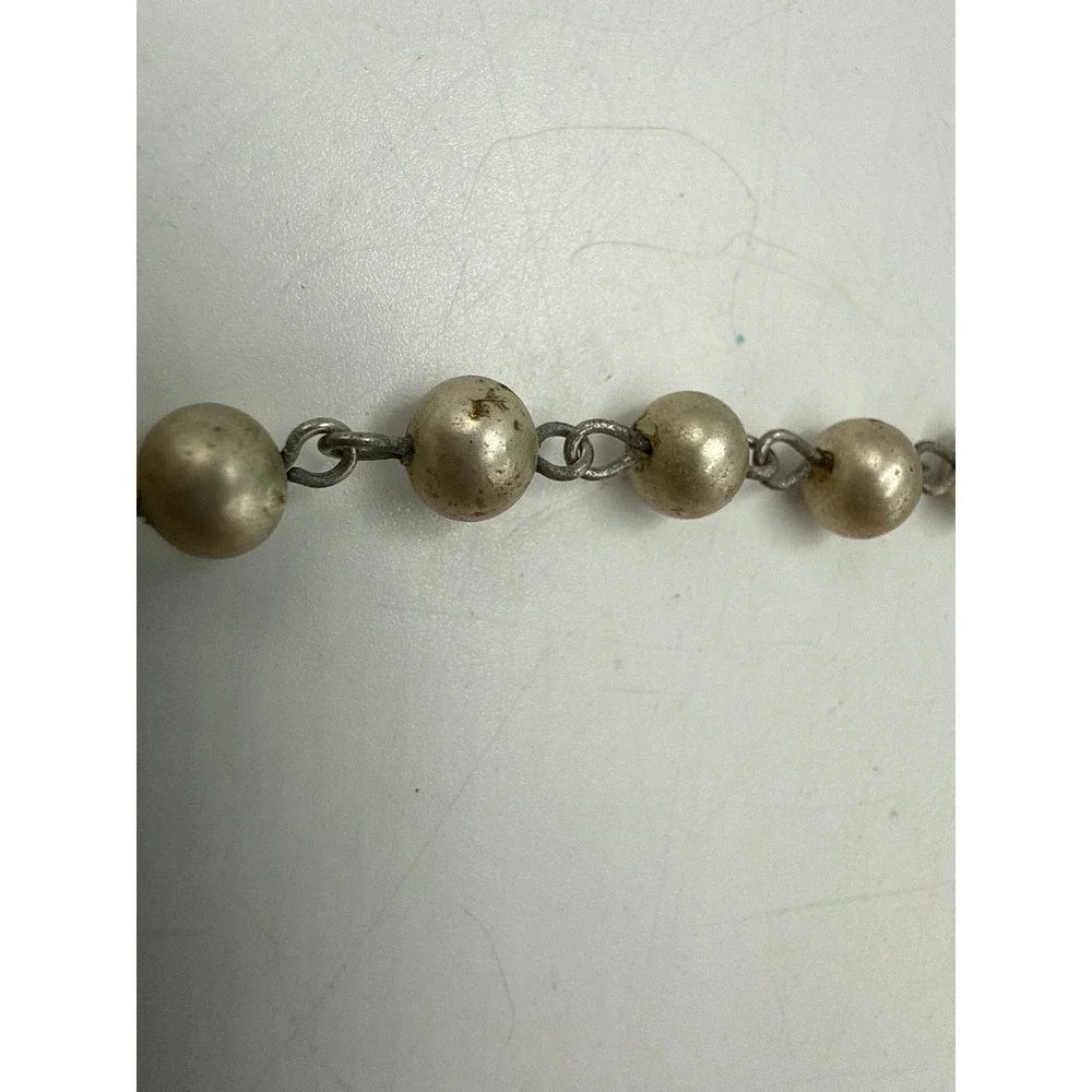 Vintage Faux Pearl Sweater Guard Cardigan Clips Rosette Cluster Silver Tone 8.5